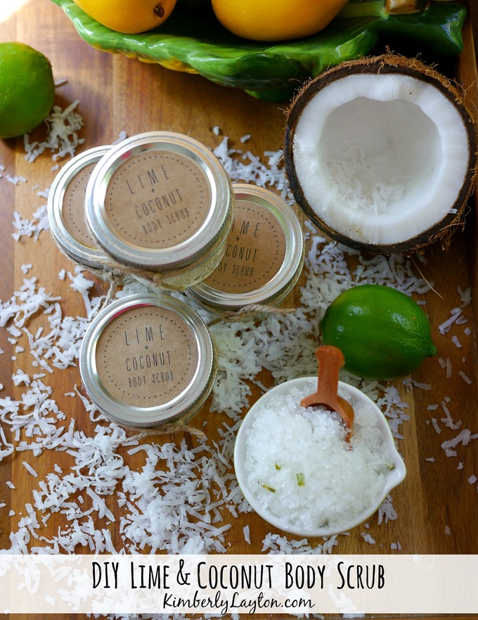 DIY Body Scrub Tutorial on KimberlyLayton.com {Lime & Coconut}