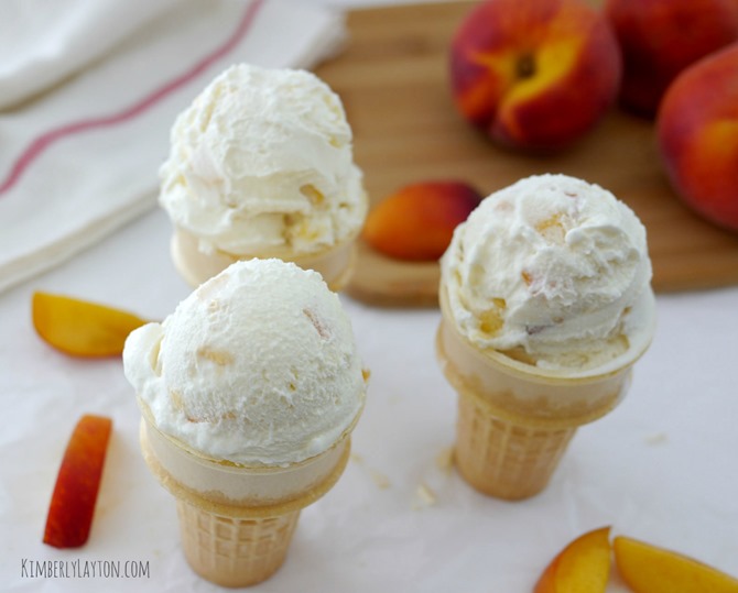 Yummy Peach Ice Cream on KimberlyLayton.com